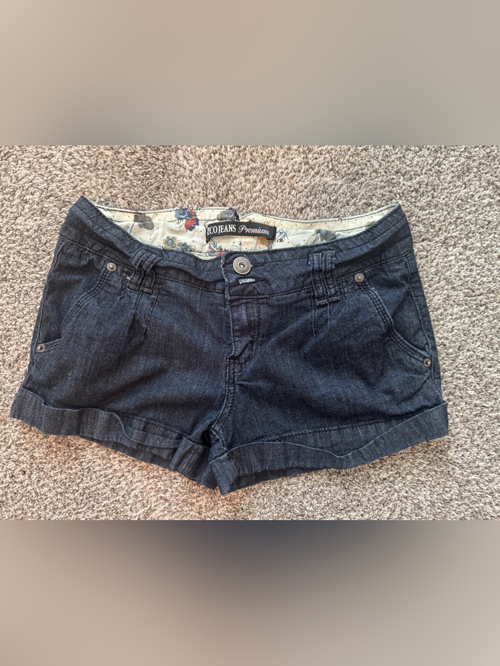 ZCO Jeans Premium Juniors Size 11 Dark Wash Denim Shorts Y2K